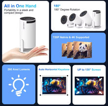Load image into Gallery viewer, Projector HY300 Pro 4K Android 11 Dual Wifi6 260ANSI BT5.0 1080P 1280*720P