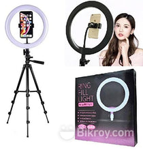 Load image into Gallery viewer, 20cm 5500k LED Selfie Ring Light Dimmable LED Ring Lamp Photo Video Camera Phone Light Ringlight For Live YouTube Fill Light